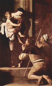 Michelangelo Merisi da Caravaggio, Madonna dei Pellegrini, olio su tela, 1604/1609, Roma, Basilica di Sant'Agostino in Campo Marzio