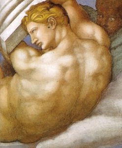 Michelangelo Buonarroti, Giudizio Universale, 1536-1541, affresco, Part., Roma, Cappella Sistina