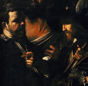 Michelangelo Merisi da Caravaggio, Le Sette opere di Misericordia, Part. Ospitare i Pellegrini