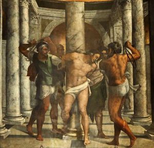 Sebastiano Del Piombo, Flagellazione di Cristo, olio su intonaco, 1524/1525, Roma, San Pietro in Montorio