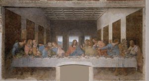 Leonardo da Vinci, Ultima Cena, affresco, 1495-1498, Milano, refettorio del convento di Santa Maria delle Grazie