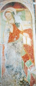 Anonimo maestro del XV sec., Annunciata, affresco, XV sec., Maranola (fraz. di Formia), chiesa dell’Annunziata