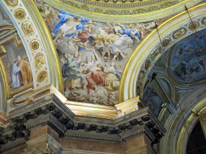 Domenichino, San Gennaro incontra Cristo, affresco, 1633/1641, Napoli, Duomo, Reale Cappella del Tesoro di San Gennaro, oggi compresa nel percorso museale del Museo del Tesoro di San Gennaro