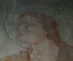 Roberto d'Oderisio e aiuti, Crocifissione, part. del volto di San Giovanni