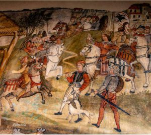 Giovanni Todisco, Viaggio dei Magi, Laurenzana, corrituretto del convento di Santa Maria ad Nives, foto di Domenico Iula, inviata da Andrea Lettini_