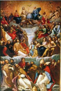 Tav. 13 - Giovan Bernardo Azzolino - Santissima Trinita e Santi - documentato al 1617 - Napoli Chiesa del Gesù