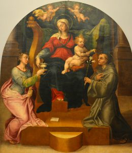 Pietro Negrone, Madonna col Bambino e i Ss. Lucia e Antonio da Padova, 1544, Napoli, museo nazionale di Capodimonte
